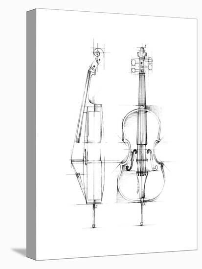 Cello Sketch-Ethan Harper-Stretched Canvas