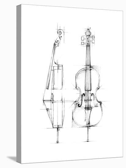 Cello Sketch-Ethan Harper-Stretched Canvas