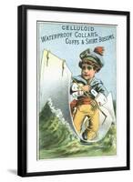 Celluloid Waterproof Collars, Cuffs and Shirt Bosoms Trade Card-null-Framed Giclee Print