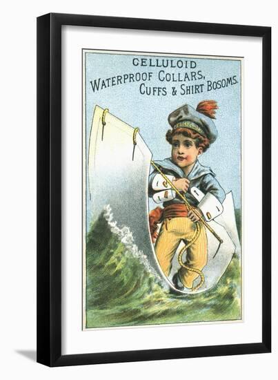Celluloid Waterproof Collars, Cuffs and Shirt Bosoms Trade Card-null-Framed Giclee Print