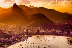 Cityscape with Mountain Range in the Background at Dusk, Rio De Janeiro, Brazil-Celso Diniz-Stretched Canvas