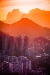 Cityscape with Mountain Range in the Background at Dusk, Rio De Janeiro, Brazil-Celso Diniz-Framed Photographic Print