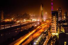 Bridge At Night In Sao Paulo-CelsoDiniz-Framed Art Print