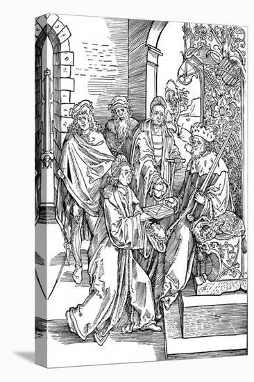 Celtes Presenting His Book to the Elector of Saxony, 1501-Albrecht Dürer-Stretched Canvas