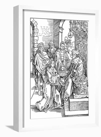 Celtes Presenting His Book to the Elector of Saxony, 1501-Albrecht Dürer-Framed Giclee Print