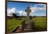 Celtic Cross Overlooking the Green Fields, Athenry, County Galway, Ireland-null-Framed Photographic Print