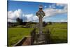 Celtic Cross Overlooking the Green Fields, Athenry, County Galway, Ireland-null-Stretched Canvas