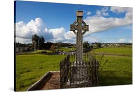 Celtic Cross Overlooking the Green Fields, Athenry, County Galway, Ireland-null-Stretched Canvas