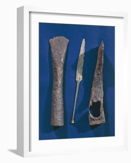 Celtic Iron Axes and Spears, from Excavations at Illerup, Denmark-null-Framed Giclee Print