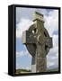 Celtic Style Cross, Graveyard at Burrishoole Abbey, Near Newport, County Mayo, Connacht, Ireland-Gary Cook-Framed Stretched Canvas