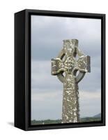 Celtic Style Cross in Graveyard, Connacht, Republic of Ireland (Eire)-Gary Cook-Framed Stretched Canvas