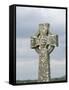 Celtic Style Cross in Graveyard, Connacht, Republic of Ireland (Eire)-Gary Cook-Framed Stretched Canvas