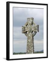 Celtic Style Cross in Graveyard, Connacht, Republic of Ireland (Eire)-Gary Cook-Framed Photographic Print