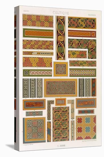 Celtic Style, Plate XXXVIII from Polychrome Ornament, Engraved by Painleve, c.1869-Albert Charles August Racinet-Stretched Canvas