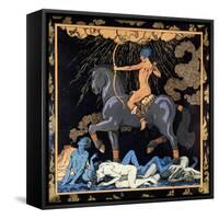 Celui Qui Monte Le Cheval Noir, C.1917-1920-Georges Barbier-Framed Stretched Canvas