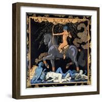 Celui Qui Monte Le Cheval Noir, C.1917-1920-Georges Barbier-Framed Giclee Print