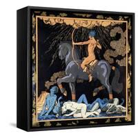Celui Qui Monte Le Cheval Noir, C.1917-1920-Georges Barbier-Framed Stretched Canvas