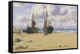 Cemaes Bay, North Wales-Warren Williams-Framed Stretched Canvas