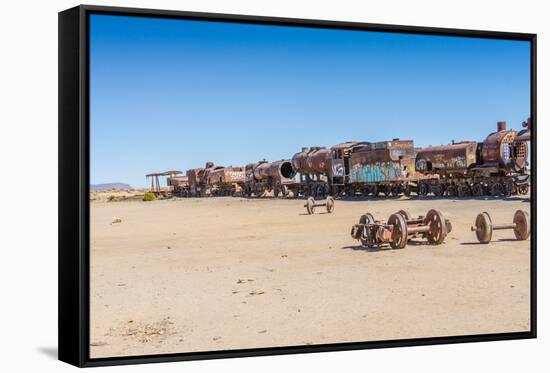 Cementerio De Trenes (Train Cemetery), Salar De Uyuni, Bolivia-Elzbieta Sekowska-Framed Stretched Canvas