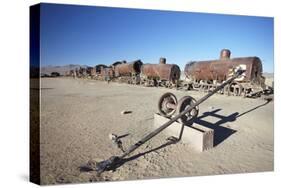 Cemeterio de Trenes (Train Cemetery), Uyuni, Potosi Department, Bolivia, South America-Ian Trower-Stretched Canvas