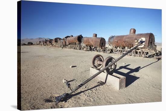 Cemeterio de Trenes (Train Cemetery), Uyuni, Potosi Department, Bolivia, South America-Ian Trower-Stretched Canvas