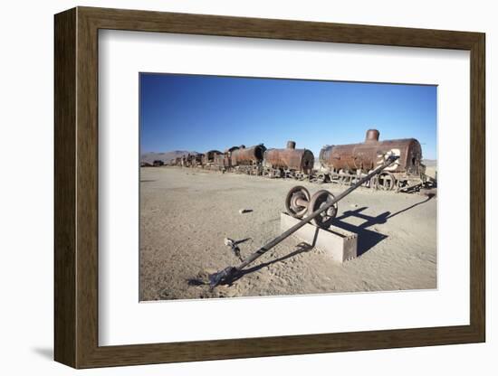 Cemeterio de Trenes (Train Cemetery), Uyuni, Potosi Department, Bolivia, South America-Ian Trower-Framed Photographic Print