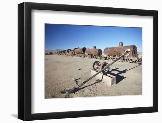 Cemeterio de Trenes (Train Cemetery), Uyuni, Potosi Department, Bolivia, South America-Ian Trower-Framed Photographic Print