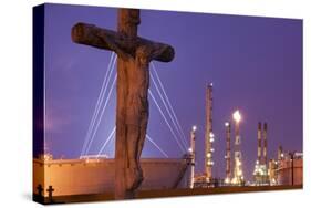 Cemetery and Petrochemical Plant, Baton Rouge, Louisiana-Paul Souders-Stretched Canvas