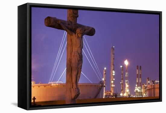 Cemetery and Petrochemical Plant, Baton Rouge, Louisiana-Paul Souders-Framed Stretched Canvas