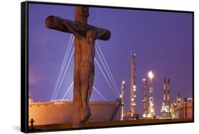 Cemetery and Petrochemical Plant, Baton Rouge, Louisiana-Paul Souders-Framed Stretched Canvas