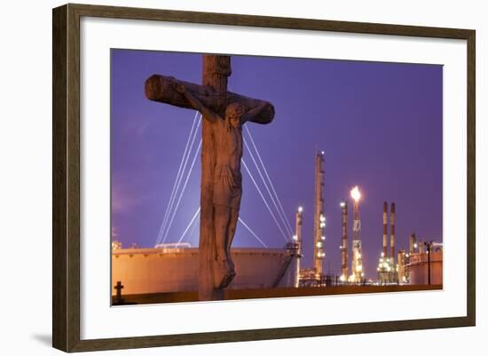 Cemetery and Petrochemical Plant, Baton Rouge, Louisiana-Paul Souders-Framed Photographic Print