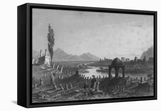 Cemetery and Walls of Antioch, the Ancient Anathoth, Looking East Towards Aleppo-William Henry Bartlett-Framed Stretched Canvas