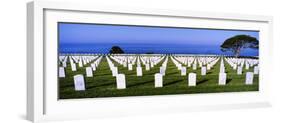 Cemetery at waterfront, Fort Rosecrans National Cemetery, Point Loma, San Diego, California, USA-null-Framed Photographic Print