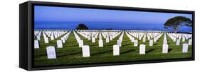 Cemetery at waterfront, Fort Rosecrans National Cemetery, Point Loma, San Diego, California, USA-null-Framed Stretched Canvas