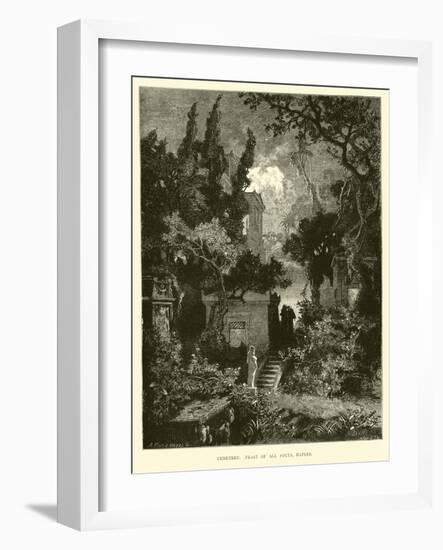 Cemetery, Feast of All Souls, Naples-null-Framed Giclee Print