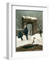 Cemetery in the Snow, 1826-Caspar David Friedrich-Framed Giclee Print