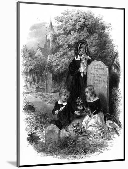 Cemetery Mother's Grave-null-Mounted Art Print