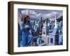 Cemetery Statues, Paintings, Graves, Crosses, and Family Tombs, Yucatan, Mexico-Michele Molinari-Framed Premium Photographic Print