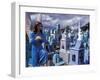 Cemetery Statues, Paintings, Graves, Crosses, and Family Tombs, Yucatan, Mexico-Michele Molinari-Framed Premium Photographic Print