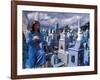 Cemetery Statues, Paintings, Graves, Crosses, and Family Tombs, Yucatan, Mexico-Michele Molinari-Framed Photographic Print