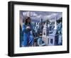 Cemetery Statues, Paintings, Graves, Crosses, and Family Tombs, Yucatan, Mexico-Michele Molinari-Framed Photographic Print