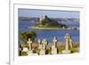 Cemetery with St. Michael's Mount in the Background, Cornwall, England, United Kingdom, Europe-Miles Ertman-Framed Photographic Print