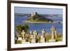 Cemetery with St. Michael's Mount in the Background, Cornwall, England, United Kingdom, Europe-Miles Ertman-Framed Photographic Print