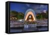 Cenotaph through Which the Atomic Dome Can Be Seen at at Peace Memorial Park in Hiroshima, Japan.-SeanPavonePhoto-Framed Stretched Canvas