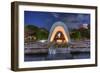 Cenotaph through Which the Atomic Dome Can Be Seen at at Peace Memorial Park in Hiroshima, Japan.-SeanPavonePhoto-Framed Photographic Print