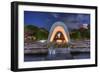 Cenotaph through Which the Atomic Dome Can Be Seen at at Peace Memorial Park in Hiroshima, Japan.-SeanPavonePhoto-Framed Photographic Print