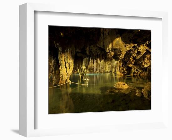 Cenote Dzitnup, Underground Sinkholes Which Has Only One Natural Source of Light, Yucatan, Mexico-Balan Madhavan-Framed Photographic Print