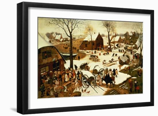 Census at Bethlehem, C.1566 (Oil on Panel)-Pieter Bruegel the Elder-Framed Giclee Print