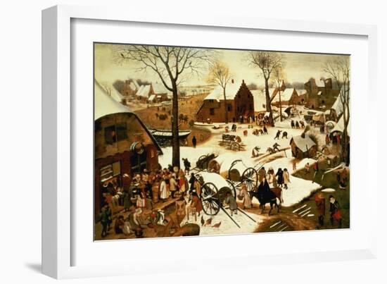 Census at Bethlehem, C.1566 (Oil on Panel)-Pieter Bruegel the Elder-Framed Giclee Print