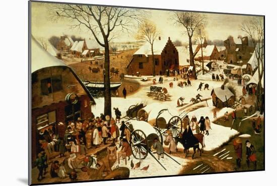 Census at Bethlehem, C.1566 (Oil on Panel)-Pieter Bruegel the Elder-Mounted Giclee Print